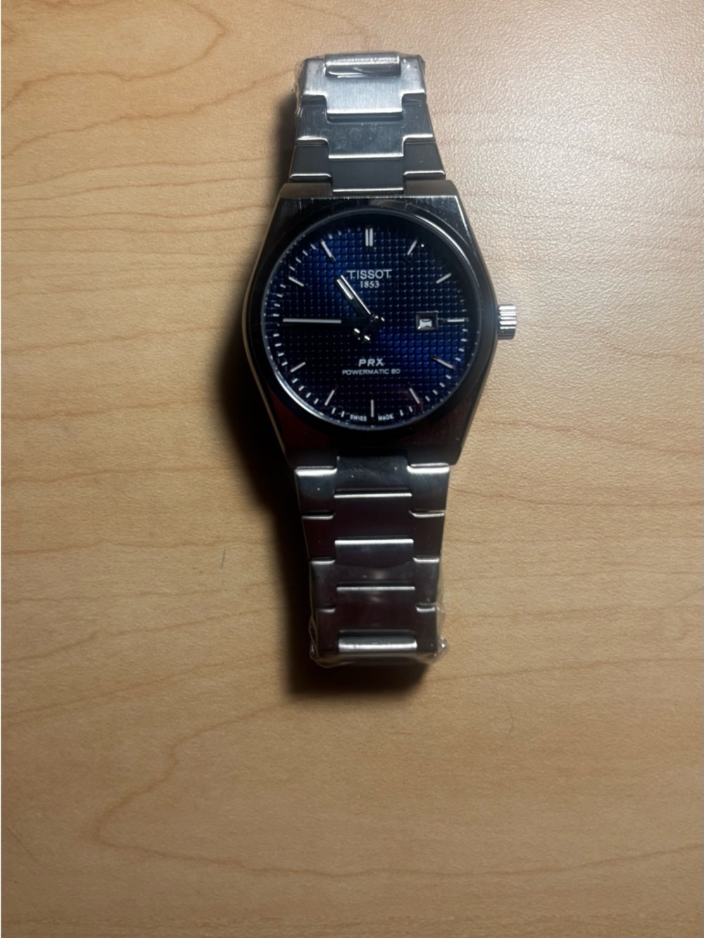 Tissot PRX Stainless Steel Watch with Blue Dial